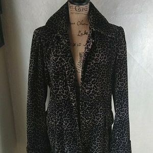 vintage Leopard print cotton trench coat